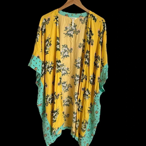 Matilda Jane size Medium Large What A Catch Open Cardigan Kimono Top Yellow - Picture 3 of 7